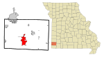 Newton County Missouri Incorporated and Unincorporated areas Neosho Highlighted